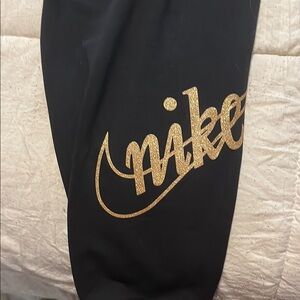 Nike Black Leggings with Gold Logo